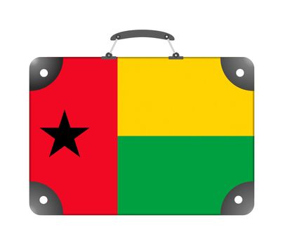 Guinea-Bissau flag in the form of a travel suitcase on a white background - illustration