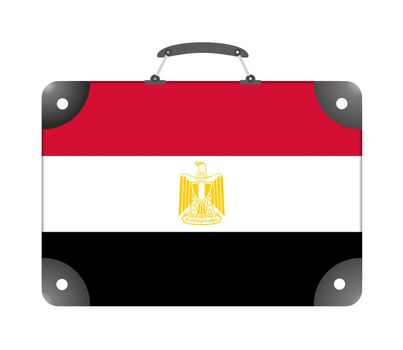 Egypt country flag in the form of a travel suitcase on a white background - illustration