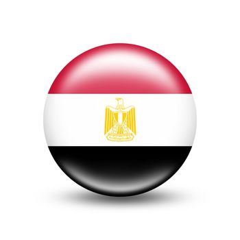 Egypt country flag in sphere with white shadow - illustration