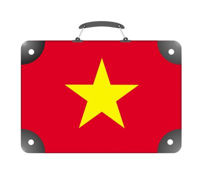 Vietnam country flag in the form of a travel suitcase on a white background - illustration