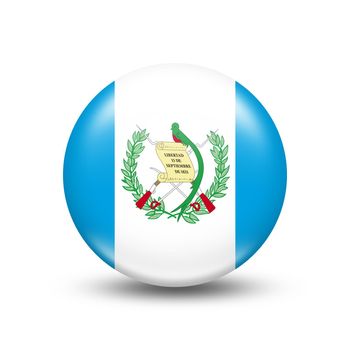 Guatemala country flag in sphere with white shadow - illustration