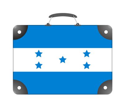 Honduras country flag in the form of a travel suitcase on a white background - illustration