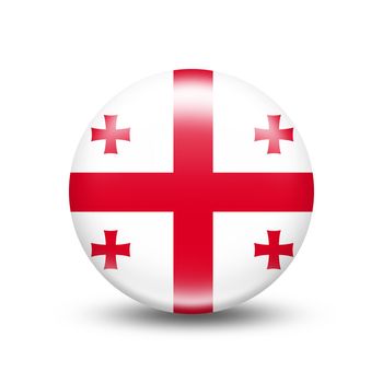 Georgia country flag in sphere with white shadow - illustration
