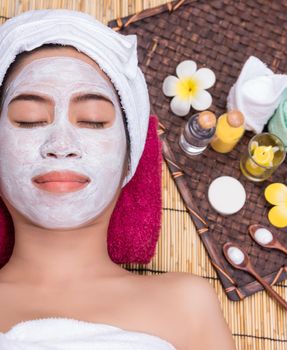 Woman in Treatment Spa Facial Mask, Day-spa