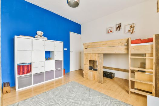 Children's room with a play of contrasting colors