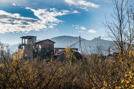 landscape of an abandoned factory in narni in umbria