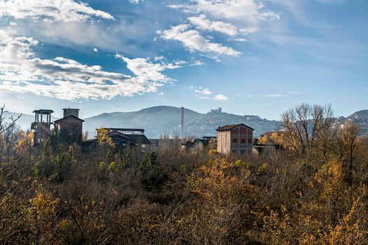 landscape of an abandoned factory in narni in umbria