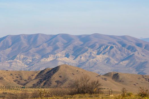 Caucasian mountain range landscape and view in Georgia