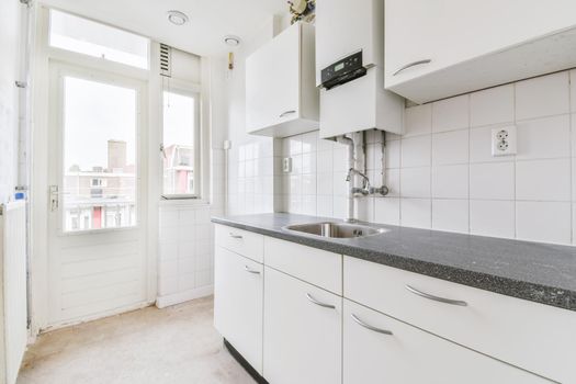 Interior design of small cozy kitchen island