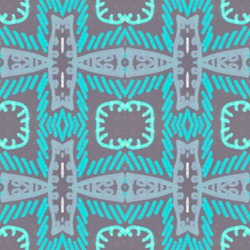 Mosaic pattern. Seamless moroccan illustration. Modern ethnic wallpaper. Art watercolor mosaic. Vintage retro arabesque ceramic. Geometric grunge fabric. Watercolor mosaic pattern.