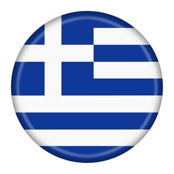 A Greece flag button 3d illustration with clipping path