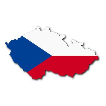 A Czech Republic map on white background 3d illustration with clipping path