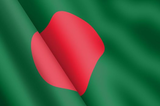 A Bangladesh waving flag 3d illustration wind ripple