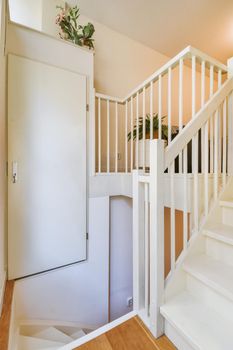 Small staircase hall of special design in house