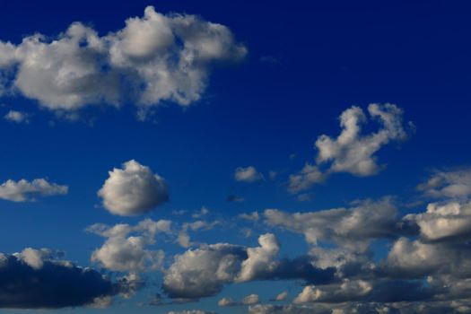 Blue sky with dramatic clouds nature background