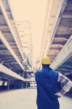 handsome hard worker people portrait at concstruction site