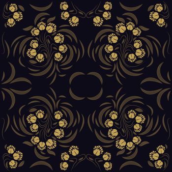 flower print pattern background with leaves, flowers, berries, for fabrics, wallpaper, interior, wall-coverings.  pattern with flowers and plants, floral illustration.