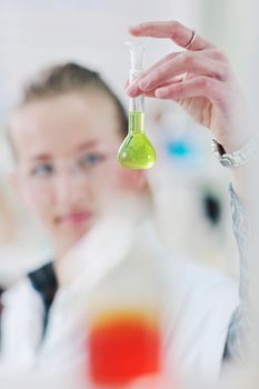 science chemistry classes with young student woman in labaratory