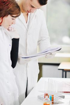 young students in bright lab