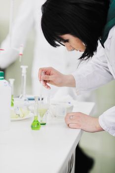 science chemistry classes with young student woman in labaratory