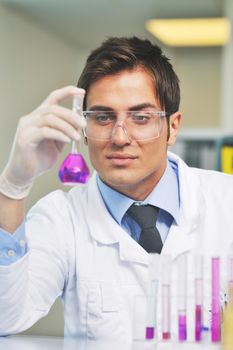 research and  science doctor student  people  in bright laboratory representing chemistry education and medicine concept