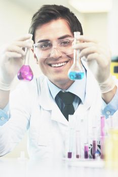 research and  science doctor student  people  in bright laboratory representing chemistry education and medicine concept