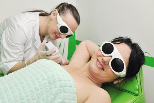laser depilation and skincare treatment in spa and beauty studio