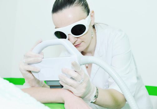 laser depilation and skincare treatment in spa and beauty studio