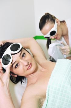 laser depilation and skincare treatment in spa and beauty studio