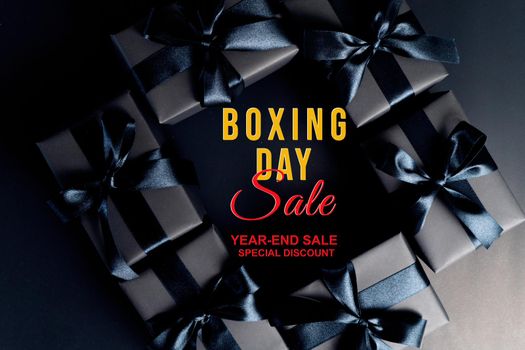 Boxing Day sale, black gift box for online shopping
