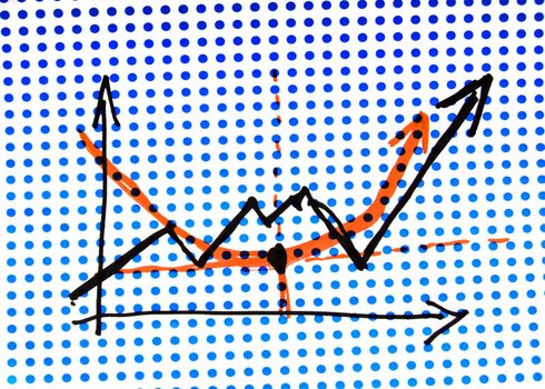 graph drawing on dotted background