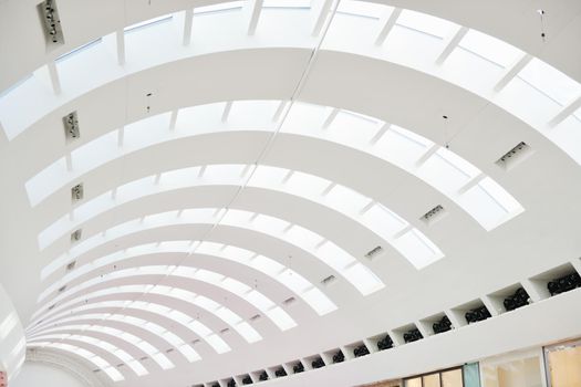 Interior of a modern shopping mall center