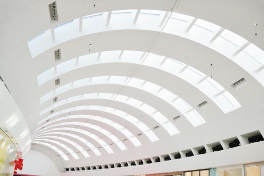 Interior of a modern shopping mall center