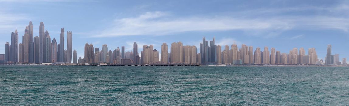 DUBAI UAE 2 FEBRUARY 2017 Panorama Dubai city. City centre, skyscrapers Sheikh Zayed Road. united arab emirates