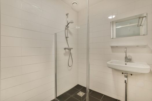 Interior design of attractive and cozy bathroom