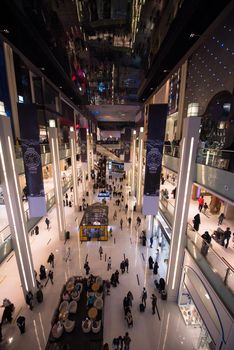 interior of the large modern shopping center