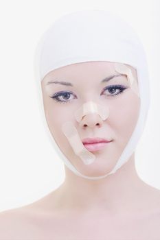 woman skincare and health concept with botox injection 