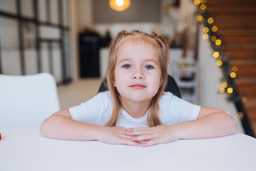 Adorable little girl looking at the camera