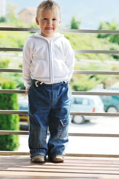 beautiful children  posing in fashionable clothing outdoor