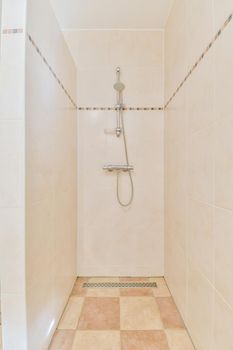 Lovely bathroom with tiled floor and walk-in shower