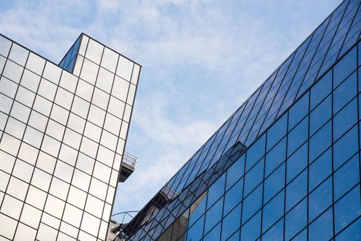 Modern building exterior with clear sky