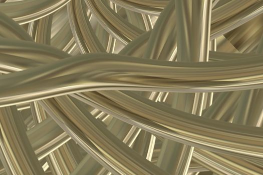 Abstract gold textured linear background. 3d illustration, 3d rendering