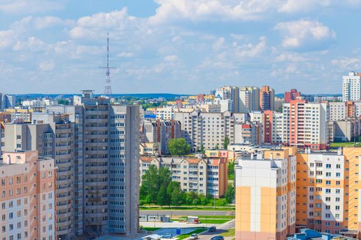 View of the residential district on the outskirts of the city Grodno, Belarus