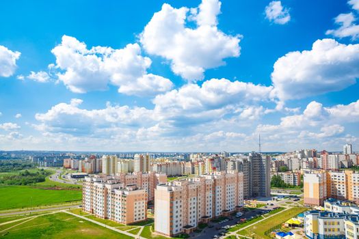 View of the residential district on the outskirts of the city Grodno, Belarus