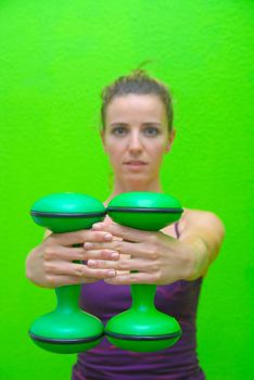 fitness training with dumbbell 