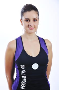 fitness woman personal trainer in sport club indoor