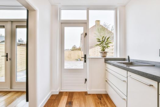 Interior of a beautiful kitchen of an elite house