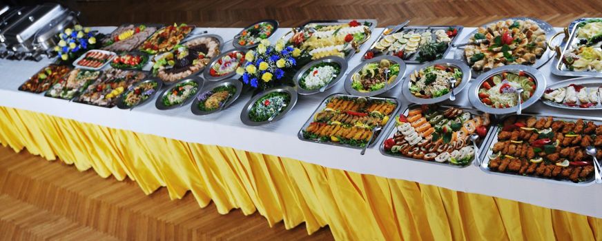 buffet catering food arangement on table