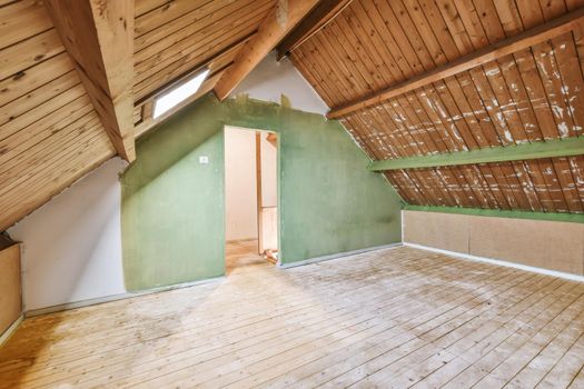 Nice and quirky attic room with wooden ceiling