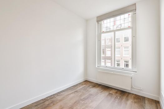 Beautiful bright room with a large wooden window